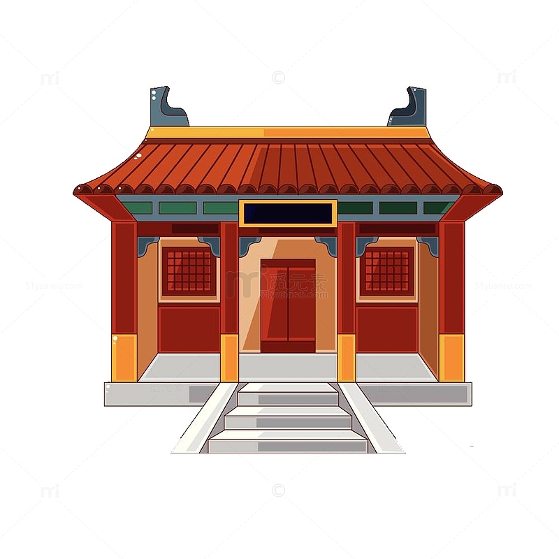 红色扁平寺院