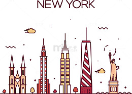 纽约街景矢量图