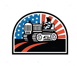 美国开拖拉机的农民