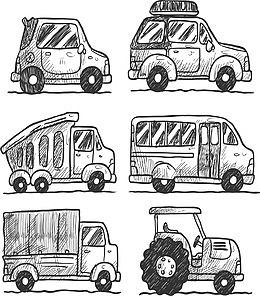 素描手绘手账汽车