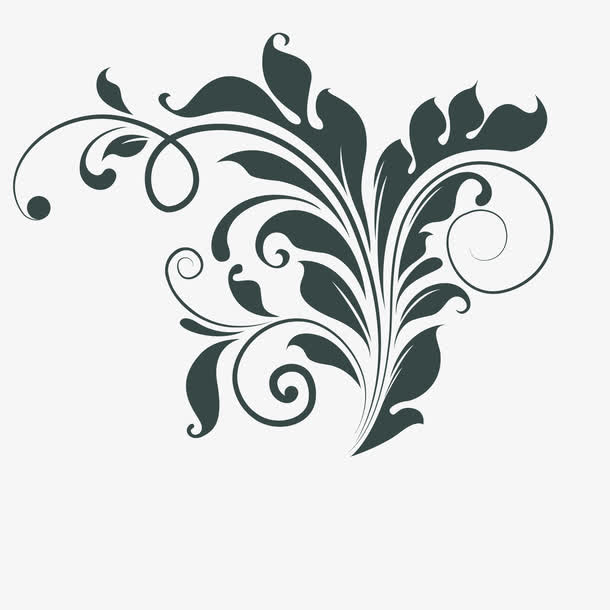 深绿缠绕的花藤矢量素材