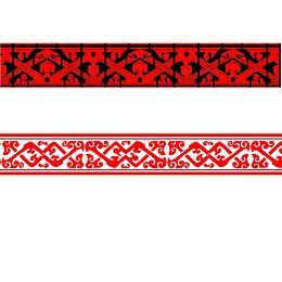 红色重复汉代花纹