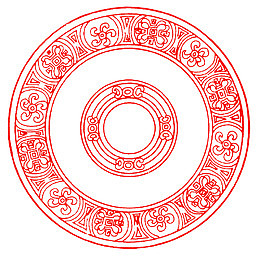 圆形汉代花纹