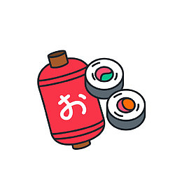 红色日式海报素材