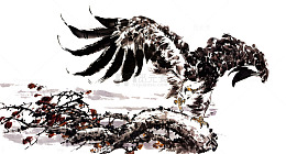 展翅海雕中国国画作品