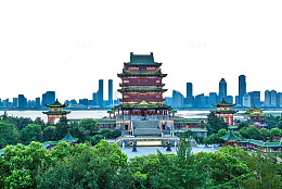 滕王阁全景俯视图