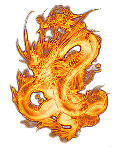 手绘金色龙