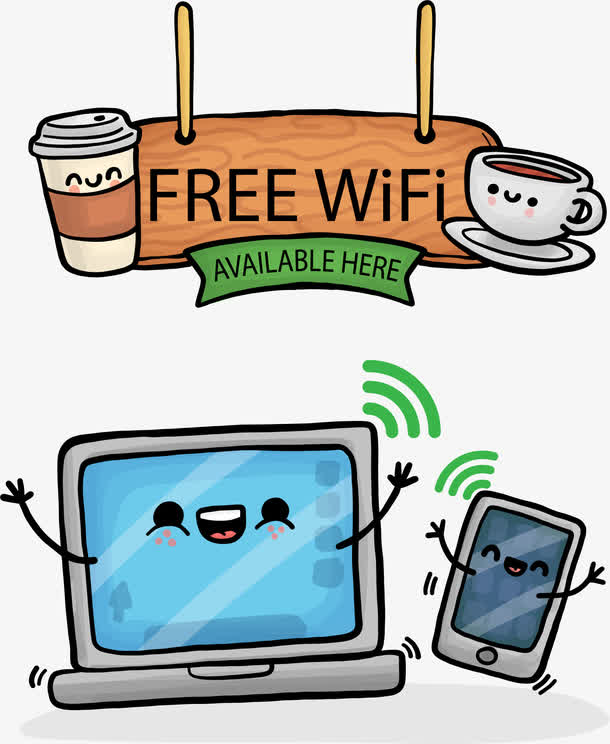 矢量手绘免费wifi