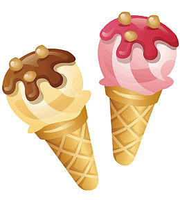 两个冰淇淋
