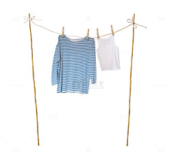 晒衣服啦