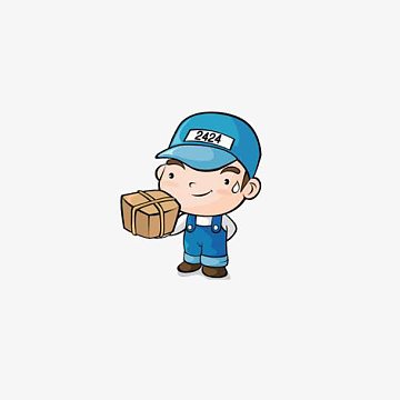卡通送快递的人