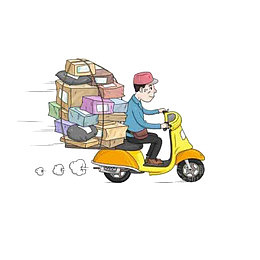 骑车送快递的快递员