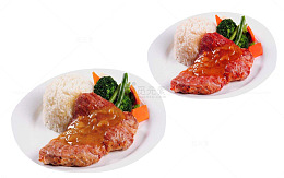 装饰菜点鸡扒饭