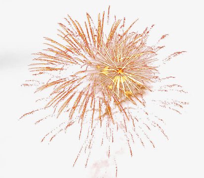 金色散开的烟花