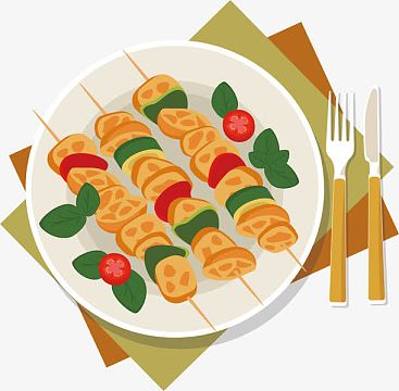 矢量图羊肉串