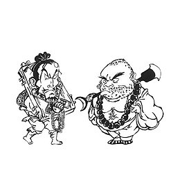 手绘简笔画林冲和鲁智深