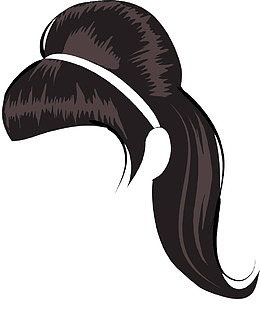 矢量女士马尾长发造型