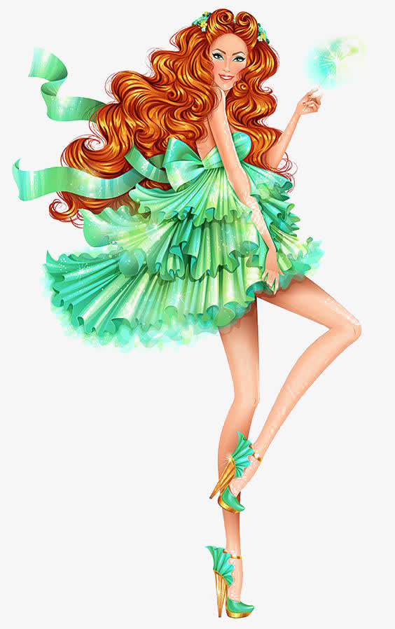 绿色裙子女生素材免费下载_觅元素