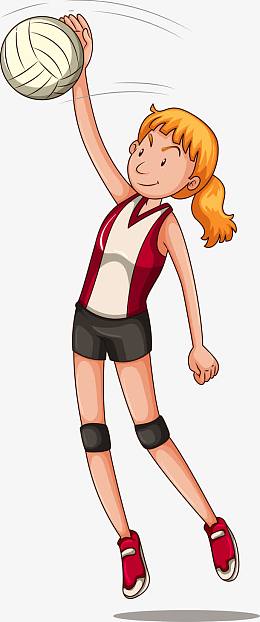 打排球的小女孩