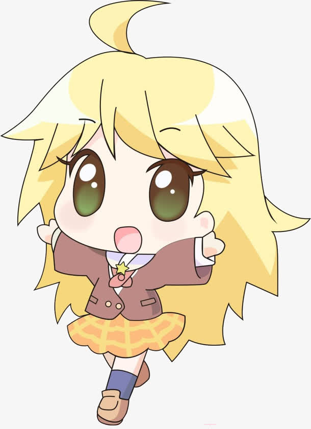 金色头发卡通女孩