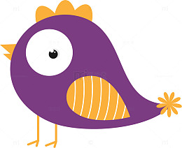 瞪大眼睛的卡通小鸟