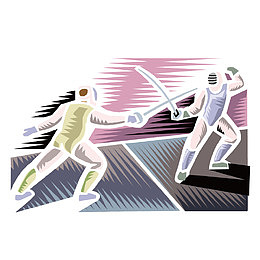击剑矢量版画