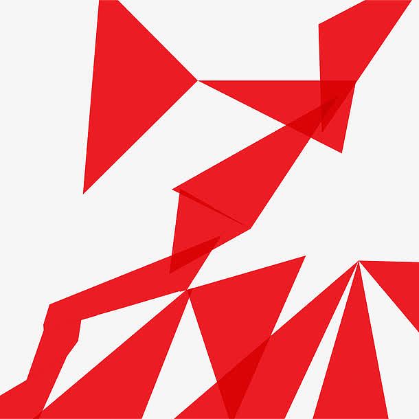 红色不规则三角形形状