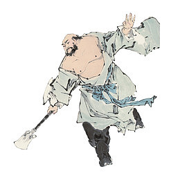 中国风水墨插画鲁智深