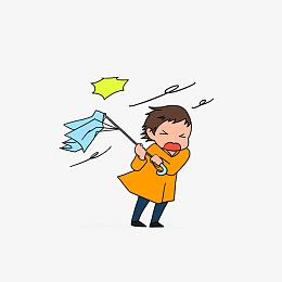 被风吹坏的雨伞