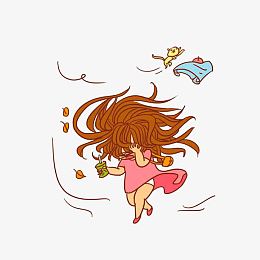 风吹乱头发遮住脸