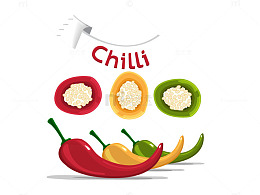 辣椒chilli卡通矢量素材