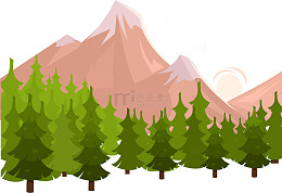 森林雪山