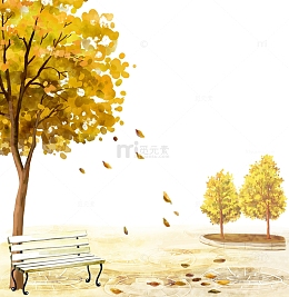 秋天唯美景色免抠素材