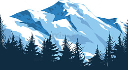 森林雪山