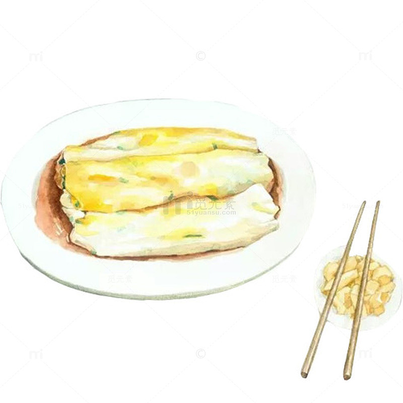 肠粉手绘画素材图片