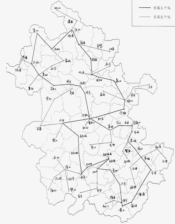矢量安徽省线性地图