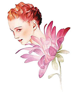手绘美女素材