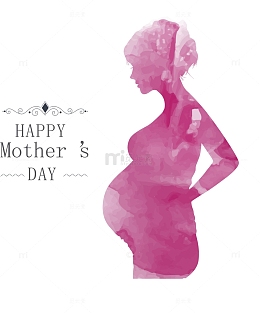 母亲节水彩贺卡矢量素材
