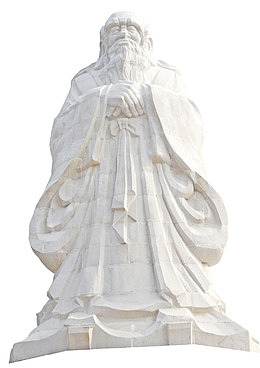 诸子百家白色老子雕像