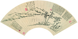 扇面上的山