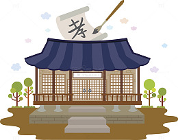 房子上毛笔写孝字