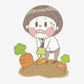 拔萝卜的兔子aipng手绘萝卜aipng一颗白萝卜种在泥土里png拔萝卜的