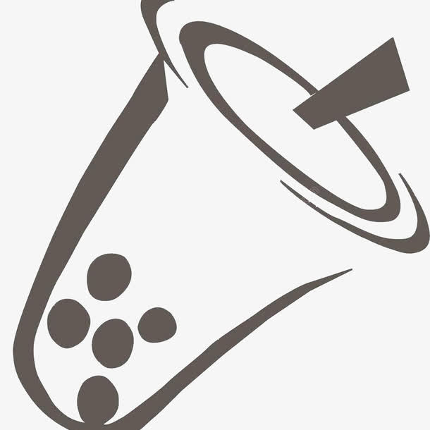 时尚抽象大方手绘奶茶杯