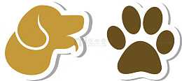 猎犬狗头和爪子