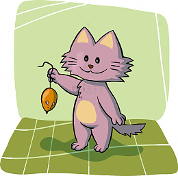 猫抓老鼠矢量图