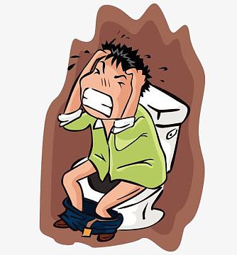 蹲厕所抱头的男子