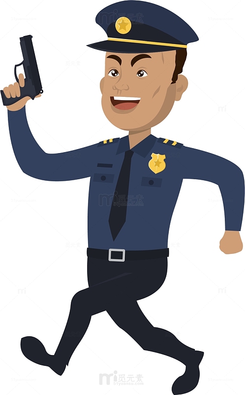 手拿枪警察
