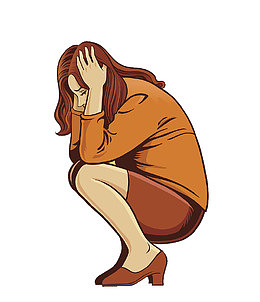 情绪抓狂崩溃的女孩