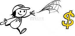 手绘抓金钱