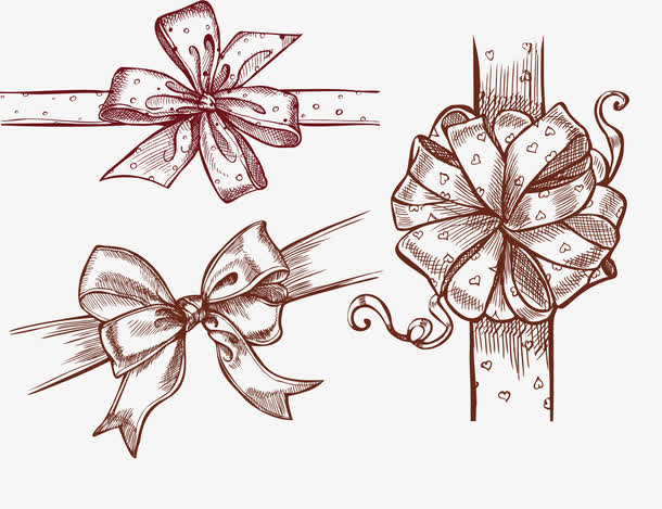 蝴蝶结线条矢量